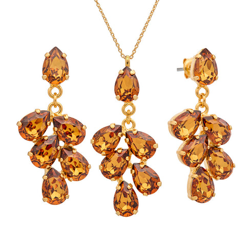Komplekts "Amber II (Light Amber)" ar Swarovski™ kristāliem